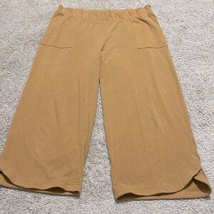 Pure Jill Golden cotton linen wide leg pocketed pants large